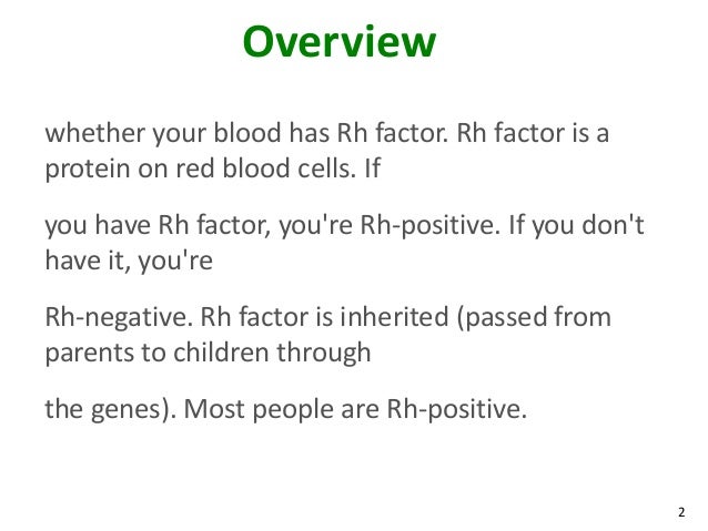 Rh Negative Disease Rh Negative Disease