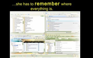 …she has to remember where
         everything is.
 