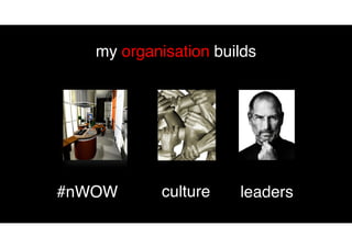 my organisation builds
culture#nWOW leaders
 