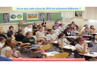 Est-ce	que	ceOe	classe	de	2015	est	tellement	diﬀérente	?	
Crédits:	h*p://www.spacegrant.nau.edu/stargazer/Classroom%20group.JPG
 