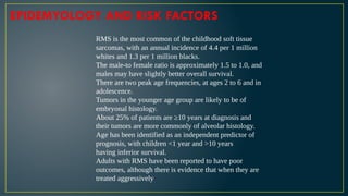 Rms Risk Stratification Rhabdomyosarcoma (RMS) is a highly malignant soft tissue sarcoma | PPTX