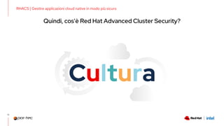 RHACS | Gestire applicazioni cloud native in modo più sicuro
Quindi, cos'è Red Hat Advanced Cluster Security?
19
 