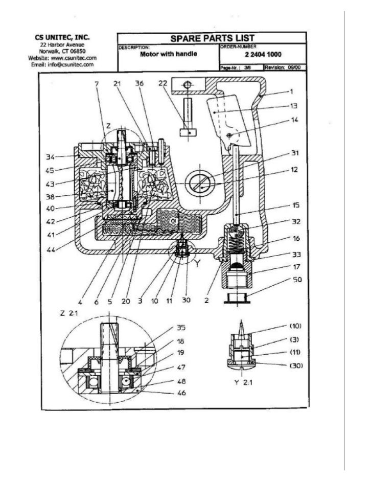 CS Unitec Pneumatic Rotary Hammer Drill Schematic 2 2404 0010