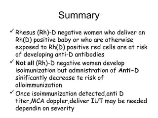 RH ALLOIMUNIZATION.pptx medical notes Al | PPTX