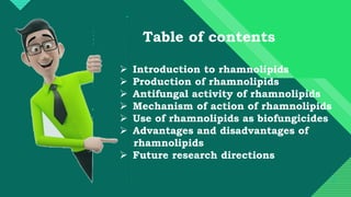 Washing Using Rhamnolipid Rhamnolipids in plant disease control.pptx