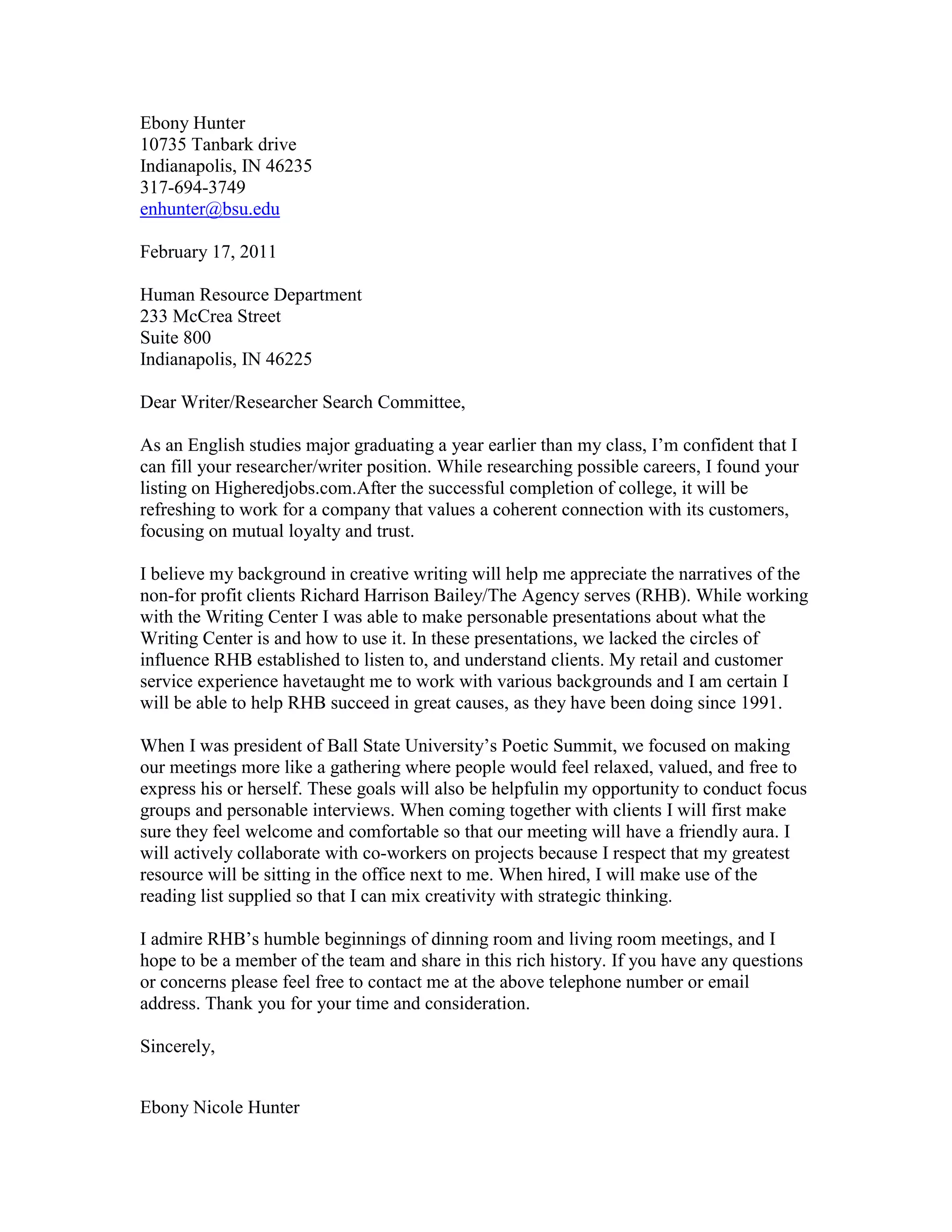 Rhb cover letter | DOCX