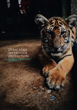 Dedicated
to provide
protection
The safety of the people shall be
the highest law.
 