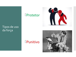 Tipos de uso
da força
Protetor
Punitivo
 