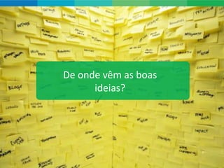 De onde vêm as boas
      ideias?




      www.agenciadecocriacao.com.br   15
 