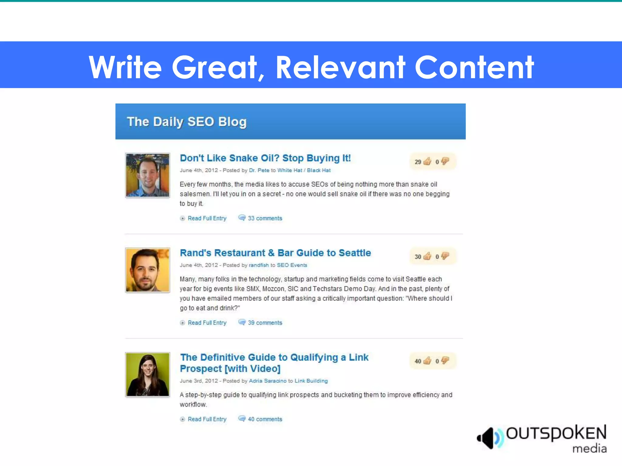 Write Great, Relevant Content
 
