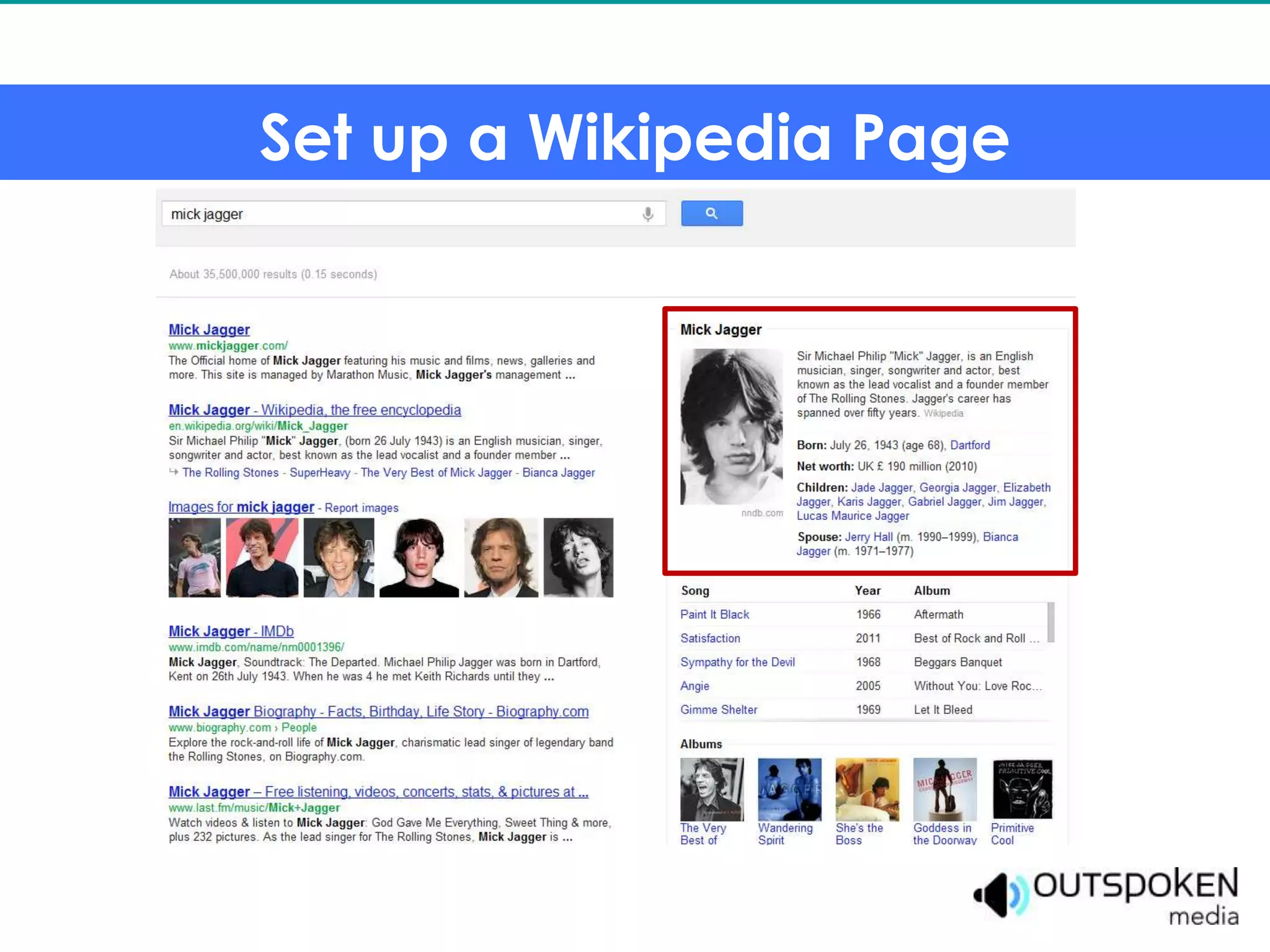 Set up a Wikipedia Page
 