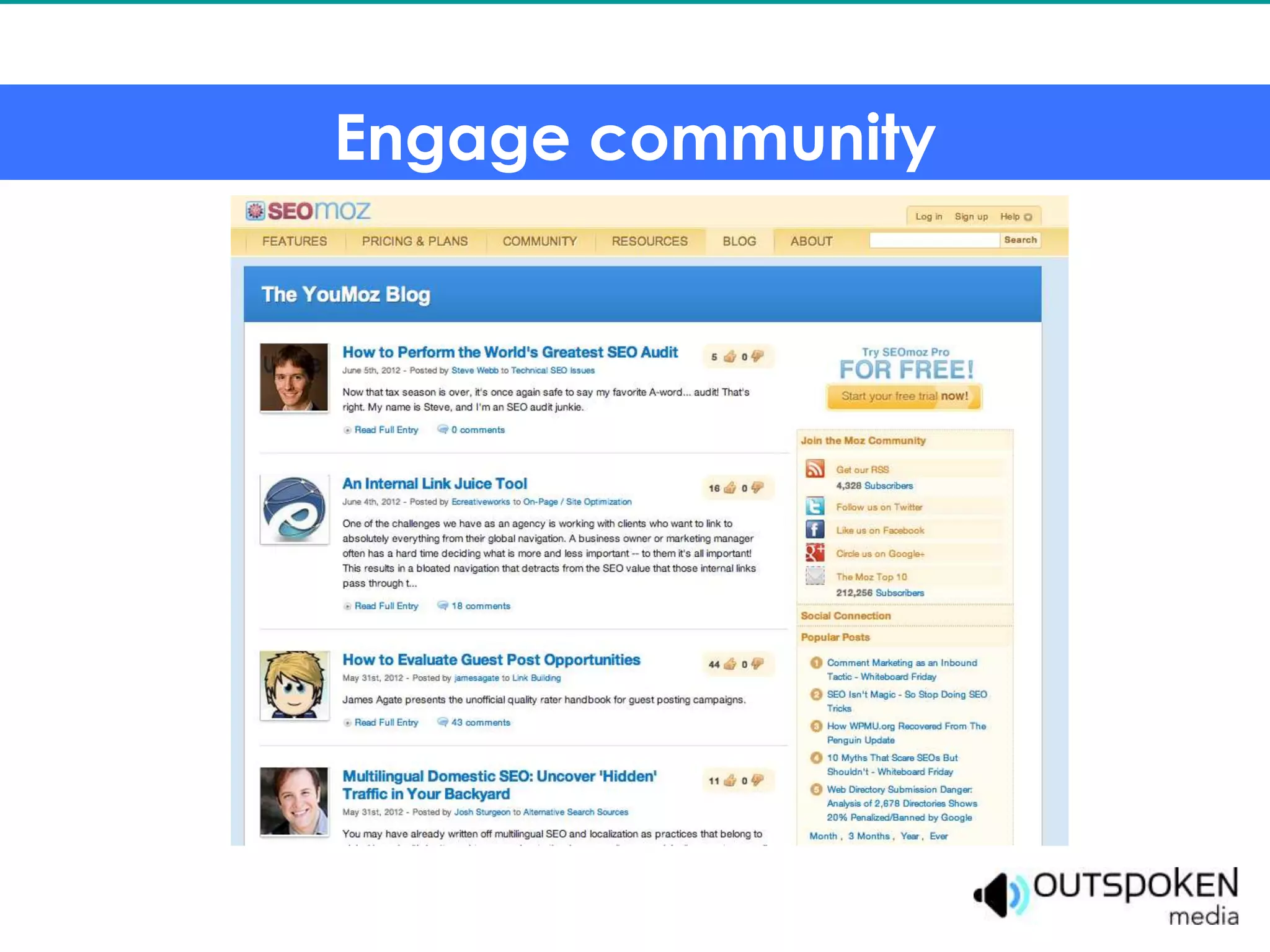 Engage community
 