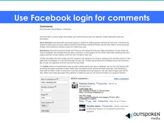 Use Facebook login for comments
 