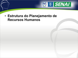 Estrutura do Planejamento de Recursos Humanos   