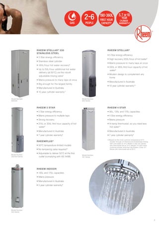 Rheem Hot Water Brochure - The Heater Man | PDF