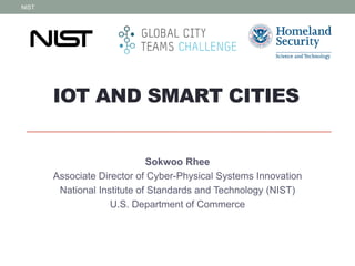 IOT AND SMART CITIES
Sokwoo Rhee
Associate Director of Cyber-Physical Systems Innovation
National Institute of Standards and Technology (NIST)
U.S. Department of Commerce
NIST
 
