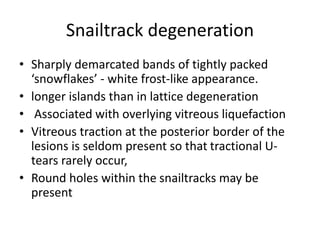 Snowflake Disorder Rhegmatogenous retinal detachment (rrd) | PPTX