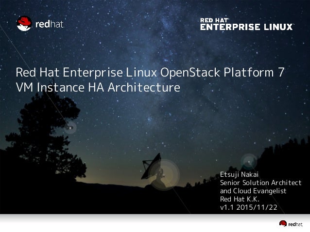 Red Hat Enterprise Linux Openstack Platform 7 Vm Instance Ha Archit