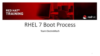 RHEL 7 Boot Process
Team ElectroMech
1
 