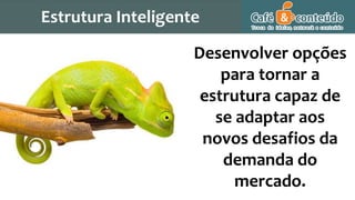 Desenvolver opções
para tornar a
estrutura capaz de
se adaptar aos
novos desafios da
demanda do
mercado.
Estrutura Inteligente
 