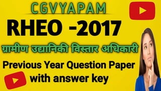 Rural Horticulture Extension Officer or RHEO previous year question paper
