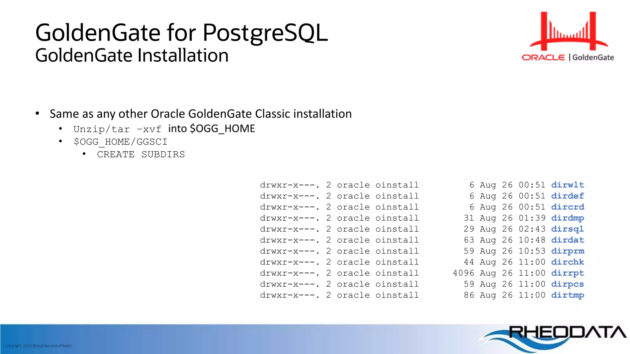 Improve PostgreSQL replication with Oracle GoldenGate