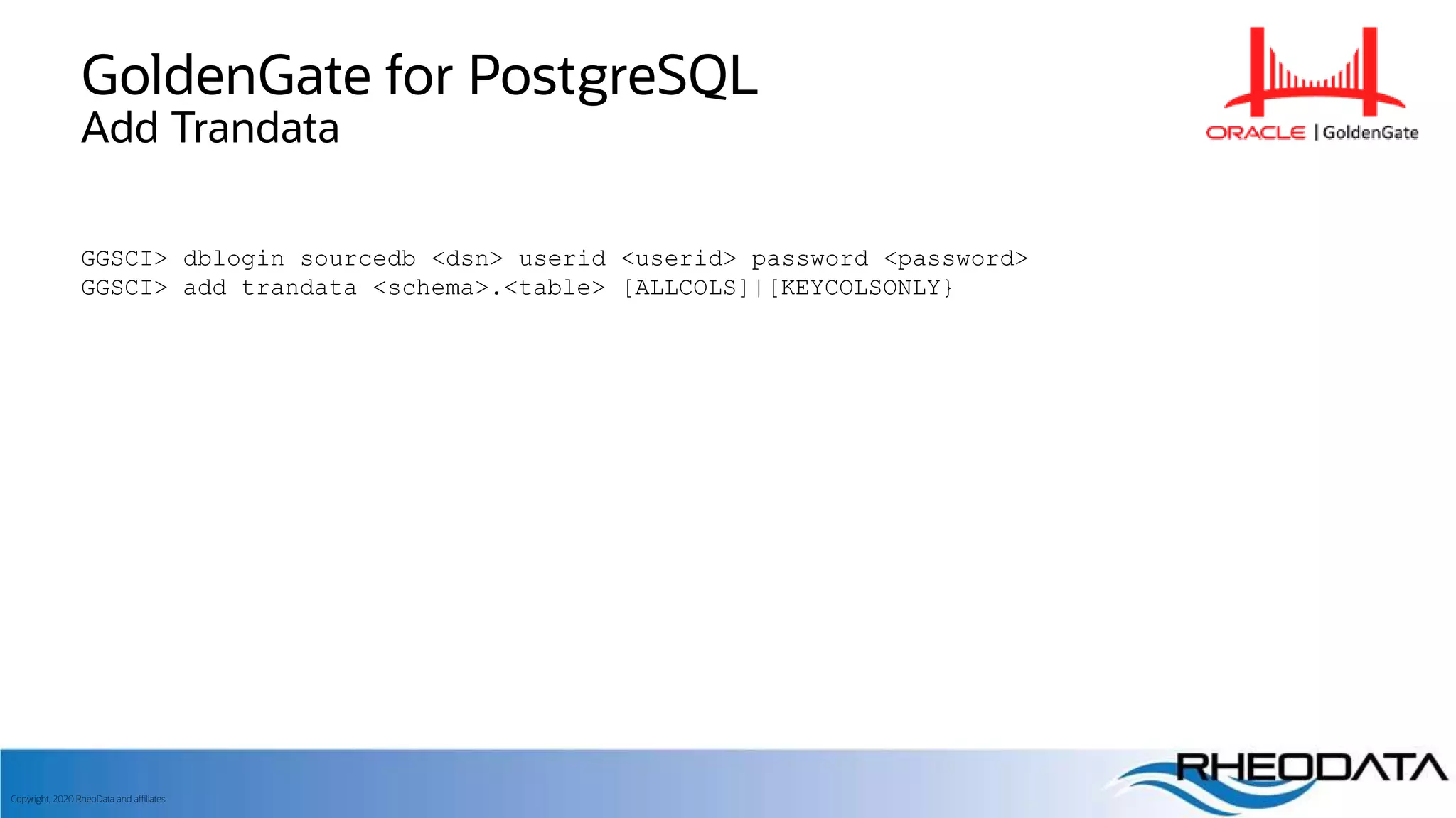 Improve PostgreSQL replication with Oracle GoldenGate