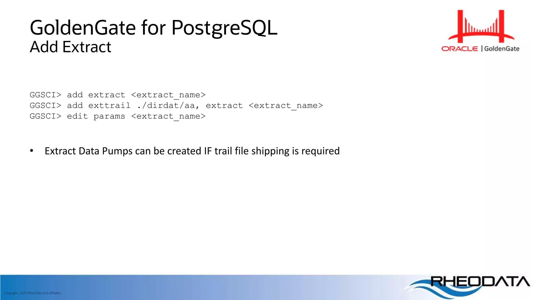 Improve PostgreSQL replication with Oracle GoldenGate