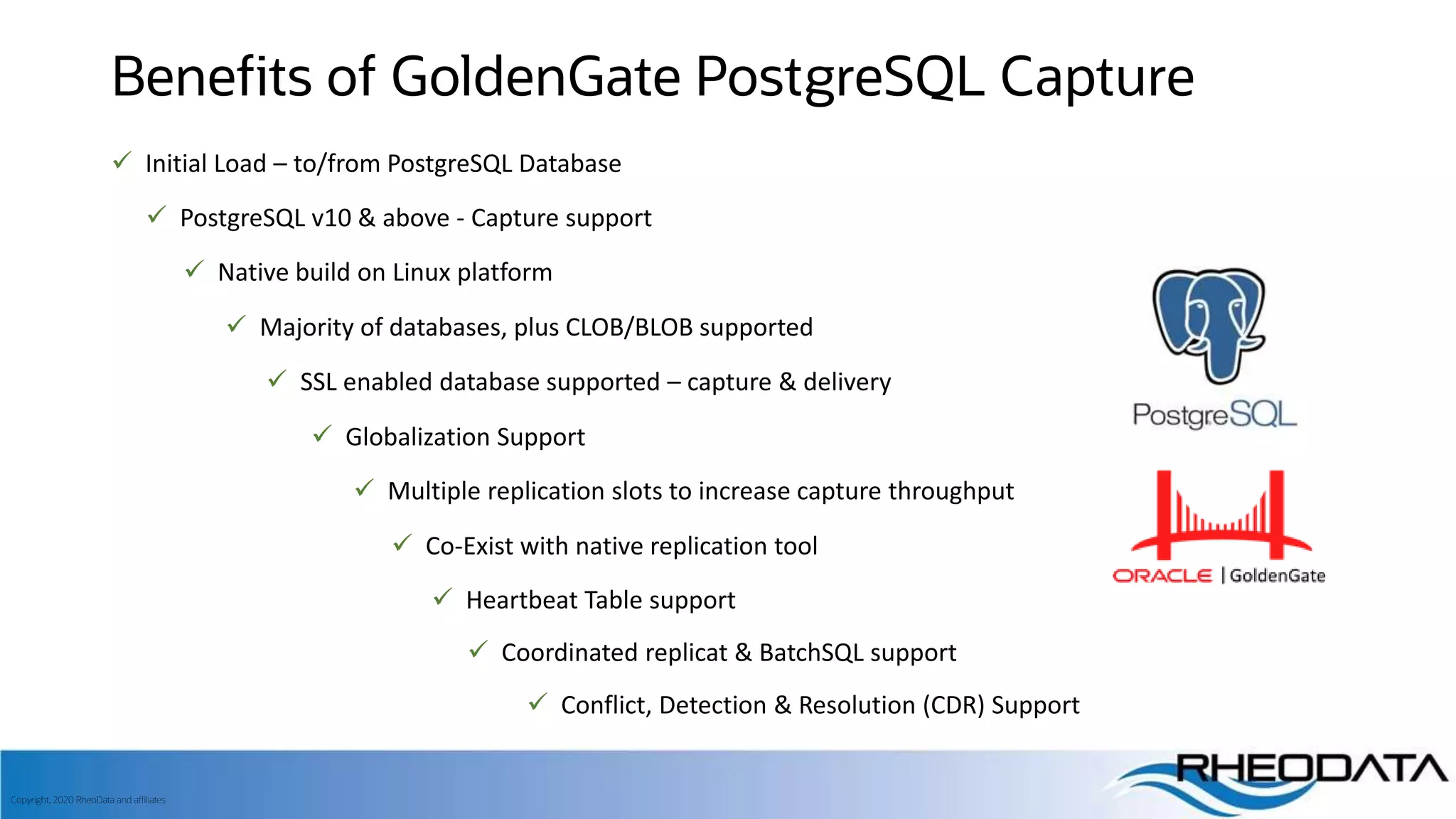 Improve PostgreSQL replication with Oracle GoldenGate