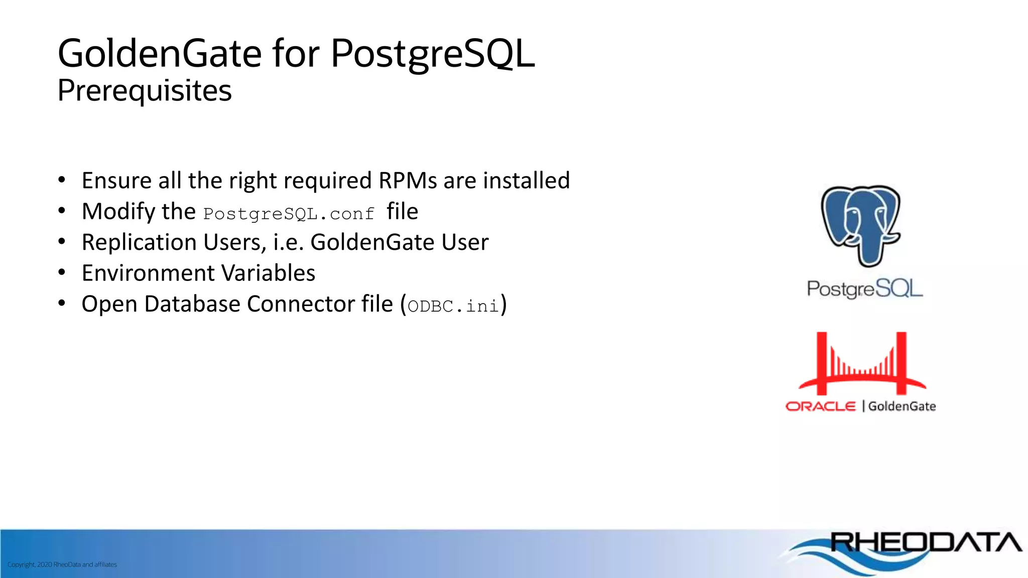 Improve PostgreSQL replication with Oracle GoldenGate