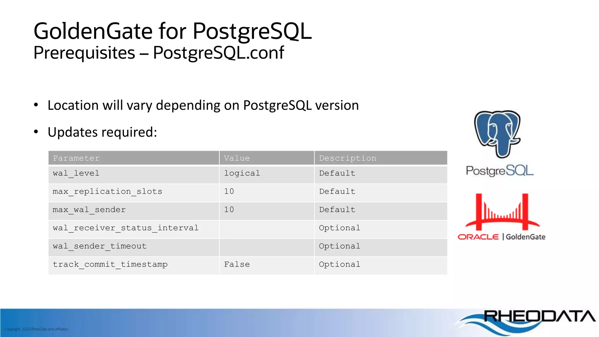 Improve PostgreSQL replication with Oracle GoldenGate