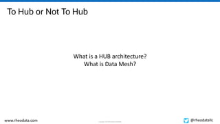 Copyright, 2021 RheoData and affiliates
www.rheodata.com @rheodatallc
To Hub or Not To Hub
What is a HUB architecture?
Wha...