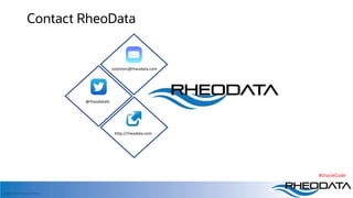 Copyright, 2020 RheoData and affiliates
Contact RheoData
solutions@rheodata.com
@rheodatallc
http://rheodata.com
#OracleCode
 