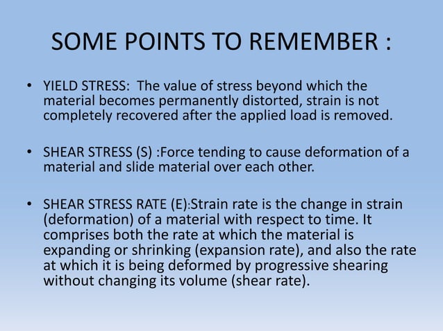 RHEOLOGICAL PROPERTIES RHEOLOGICAL PROPERTIES visual data 2