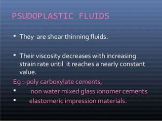 Rheological properties (physical properties) of dental materials | PPTX