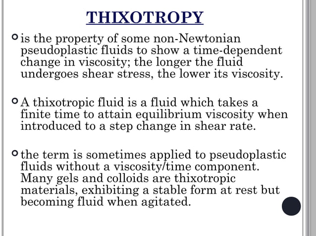 Rheology Of Fluids | PPT | Chemistry | Science