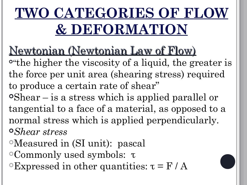 Rheology Of Fluids
