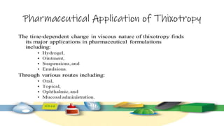 Pharmaceutical Application of Thixotropy
 