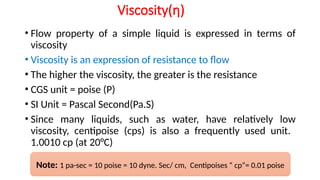 Centipoise Examples Rheology of pharmaceuicals fluids .pptx