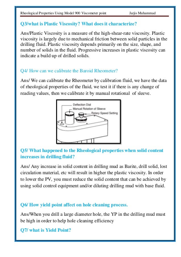Rheology model 900 Mud Engineering Exp.