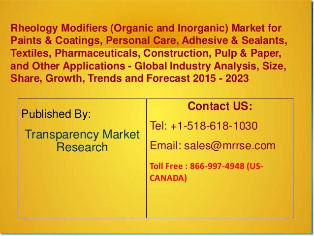 rheology modifiers organic and inorganic market size share growth size modifiers
