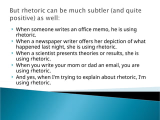 New Rhetoric Example Rhetoric: The Art of Persuasion and Language | PPT