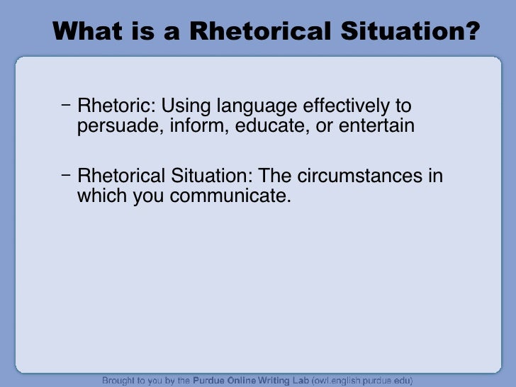 rhetorical situation example essay