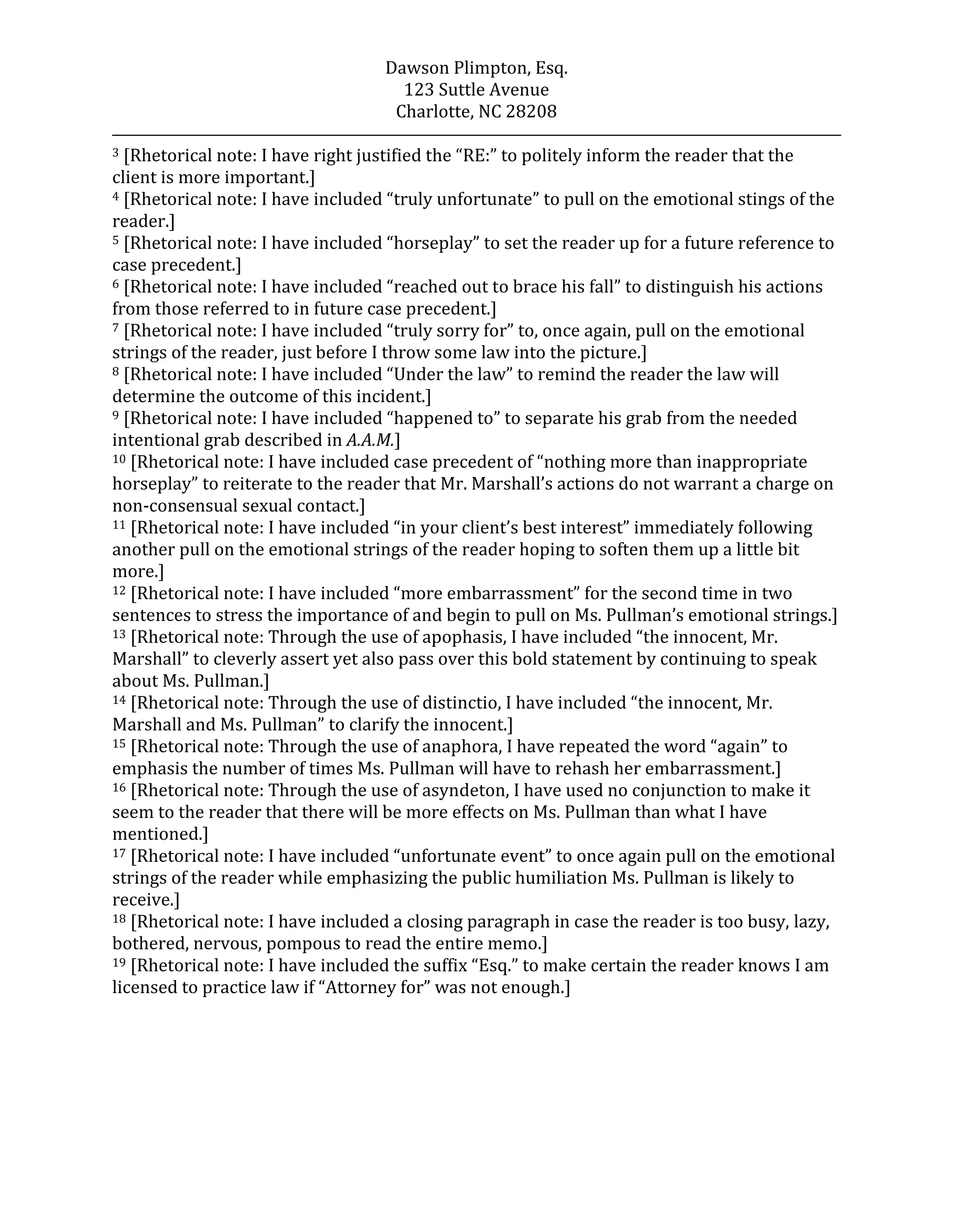 Writing Sample to Opposing Counsel | DOCX