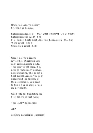 Rhetorical Analysis Essayby Jennif er EsquivelSubmission.docx