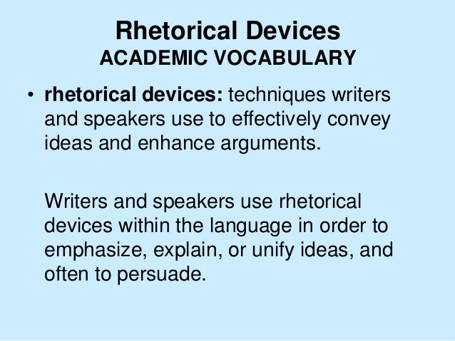 Rhetorical devices in essays