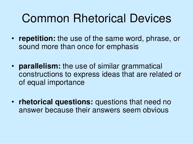 Which rhetorical devices can you use in this essay