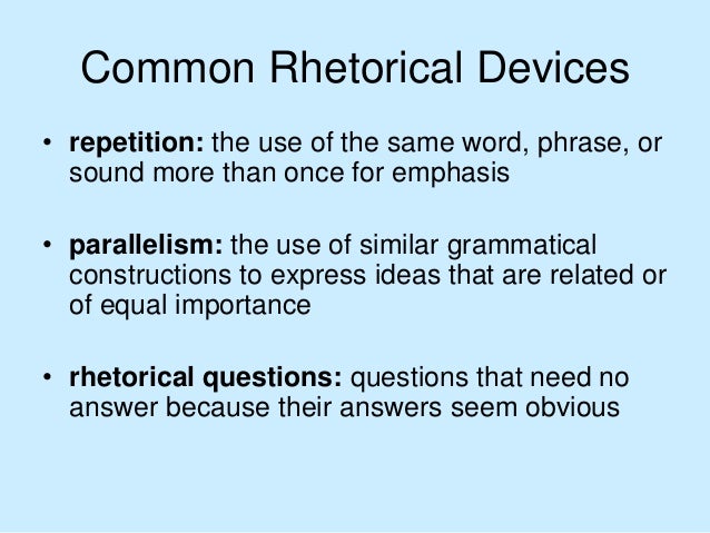 Rhetorical devices in essays