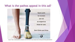 What is the pathos appeal in this ad?
Source: https://samanthaalfaro.wordpress.com/2015/05/07/visual-analysis-bmw-drinking-and-driving-advertisement/
 