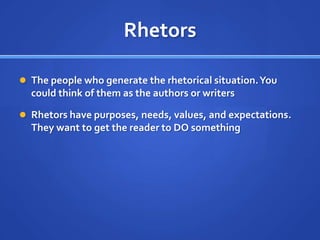 Rhetorical situation | PPT